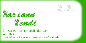 mariann mendl business card